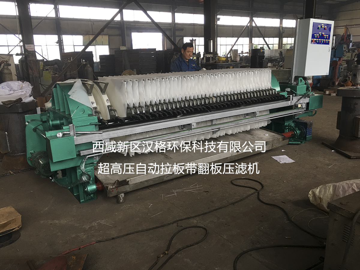 西咸新區(qū)漢格環(huán)?？萍加邢薰?自動拉板帶翻板自動保壓壓濾機